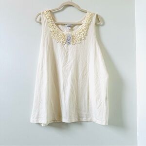 CJ Banks cream tank top size 3XL NWT